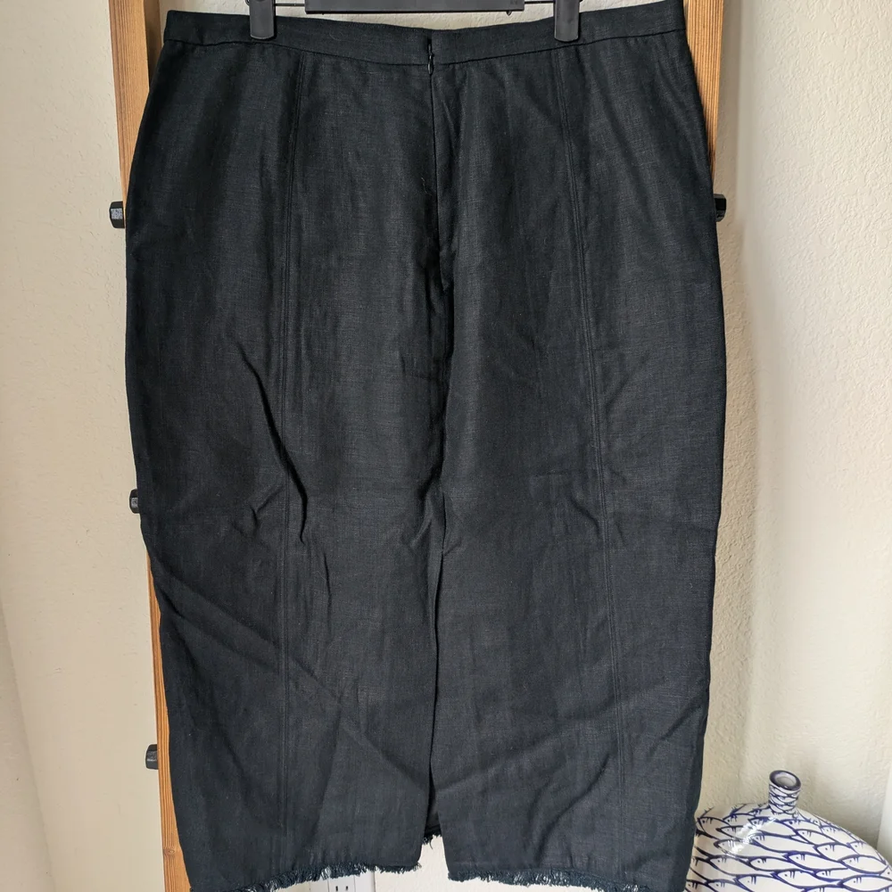 NWT J. Crew Women's Black Linen Pencil Skirt - Size 14